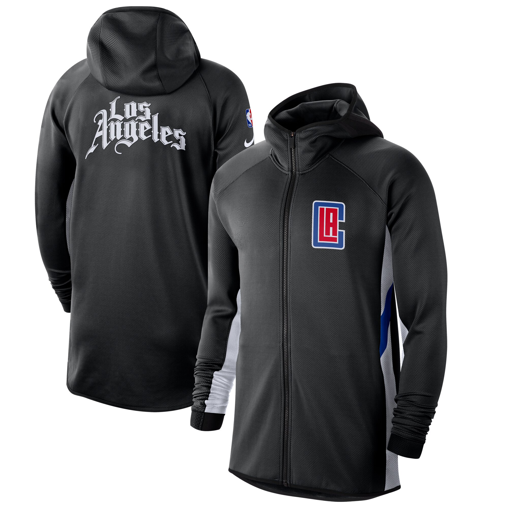 Cheap Men Nike LA Clippers Black White 201920 Earned Edition Showtime FullZip Performance Hoodie